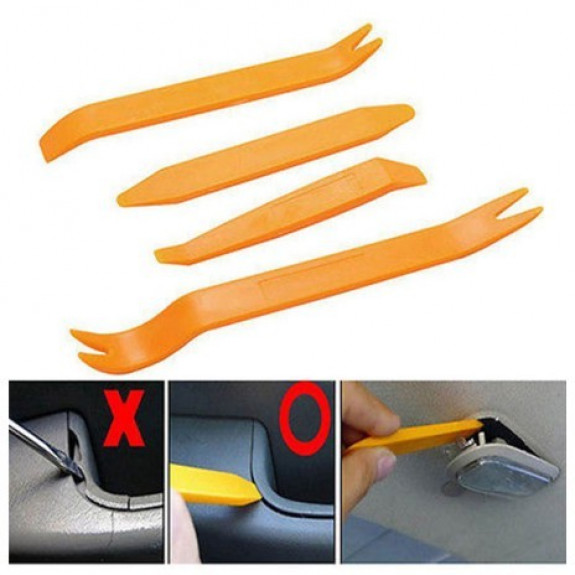 Bộ 4 Dụng Cụ Tháo Phụ Tùng nội thất ốc tán nhựa vách cửa tapi xe hơi Ô Tô tương thích với Toyota